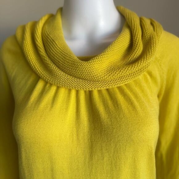 The Limited Cowl Neck Knit Top Yellow Size M - Picture 4 of 7